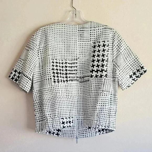 CAbi Coupe Bomber Jacket Ivory & Black Size M Style # 931 - Picture 7 of 15